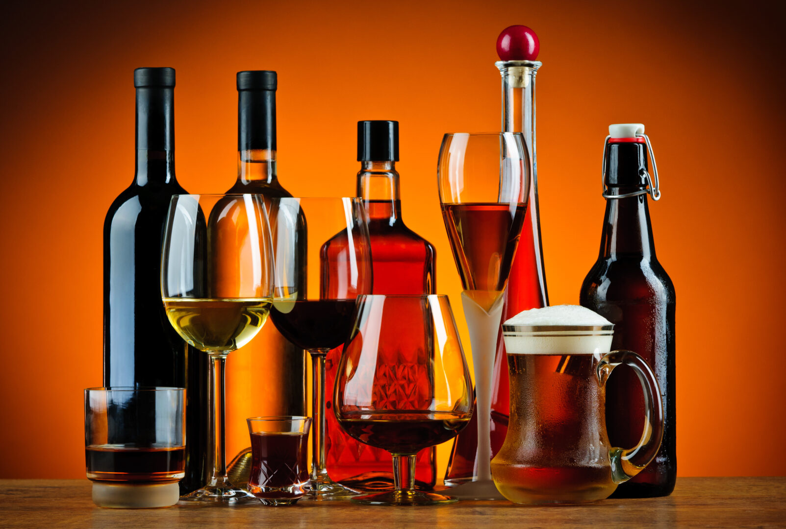 Verres d'alcool variés