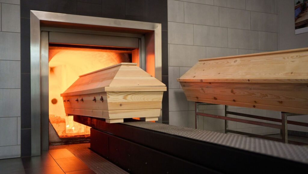 Flamme libératrice lors d'une crémation