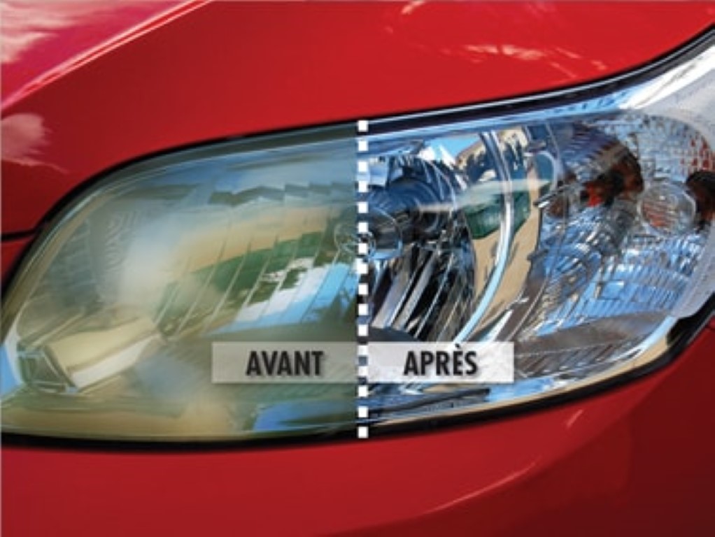 Comparaison phare automobile avant/après rénovation