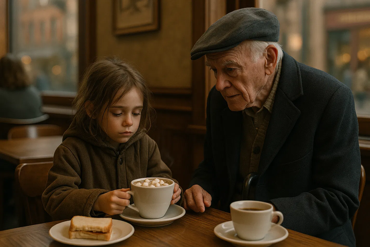Deux mains se tendant autour d'une tasse