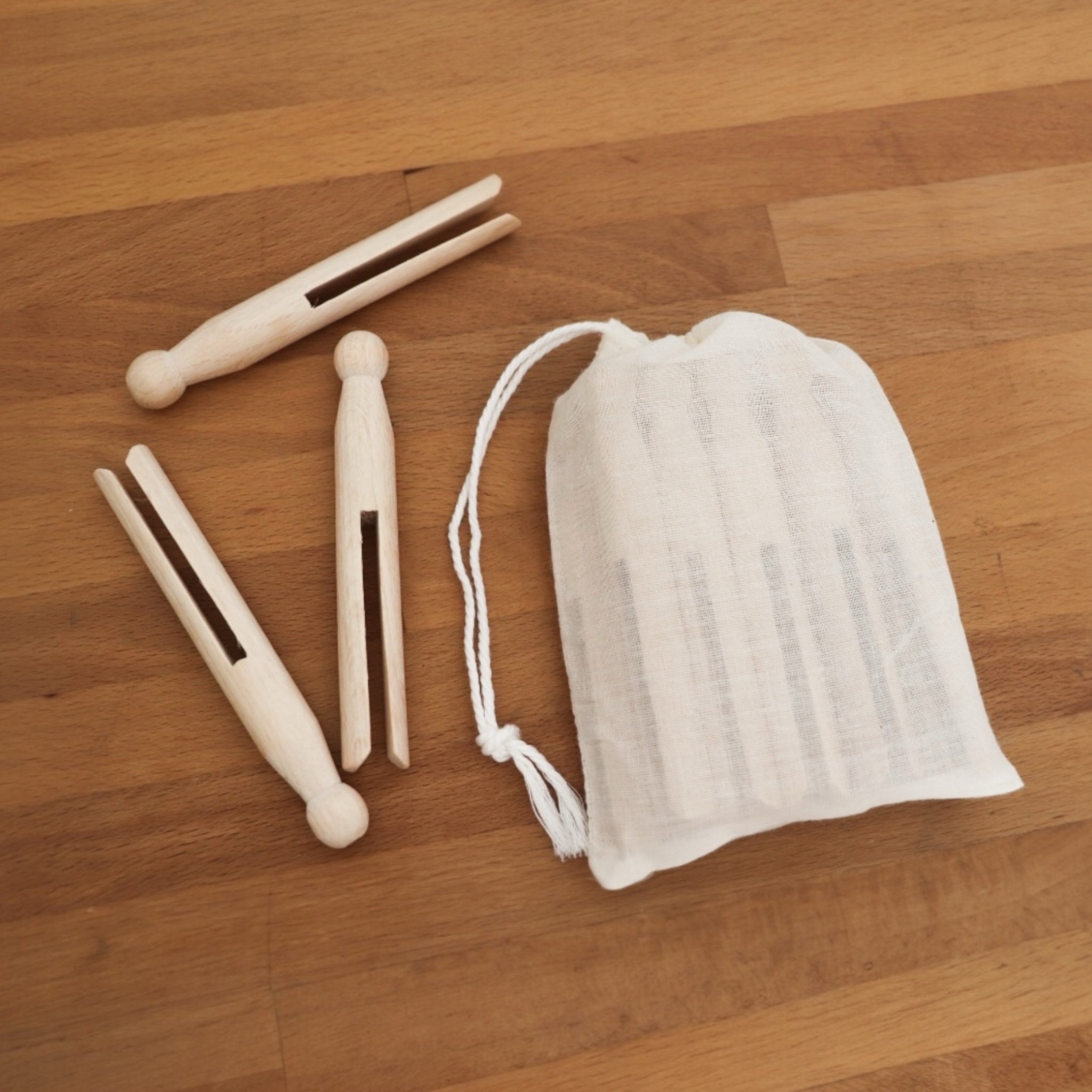 Pinces à linge en bois traditionnelles