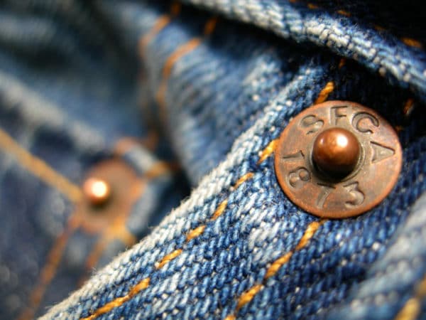 Bouton de jean vintage des années 1873