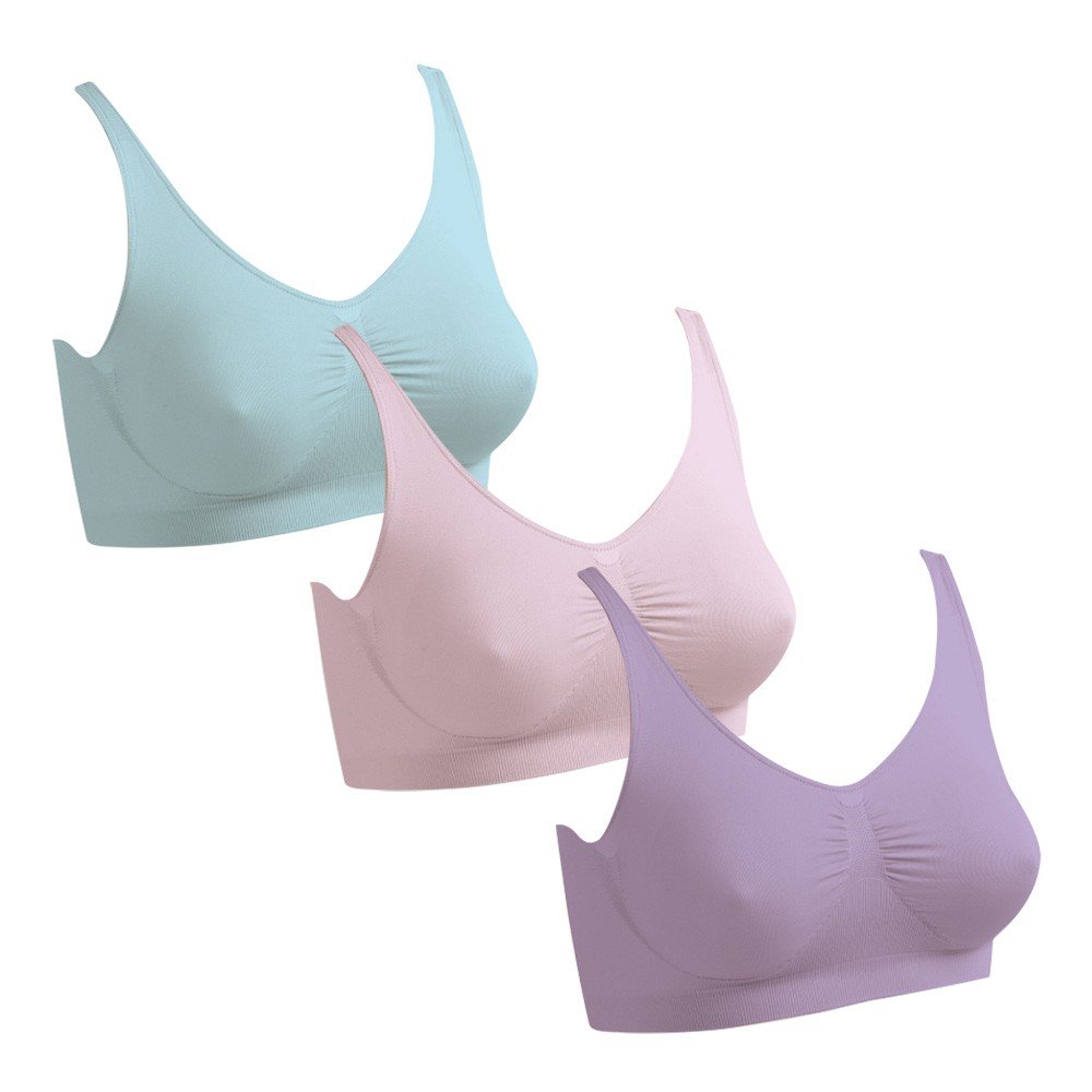 Soutien-gorge pastel sous haut blanc