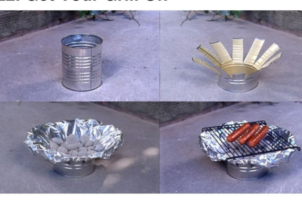 Mini-barbecue fabriqué avec une canette recyclée