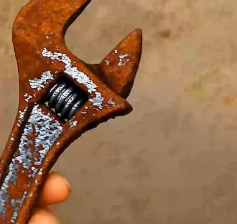 Illustration montrant des outils rouillés