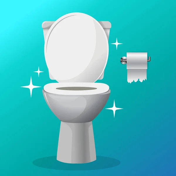 Illustration vectorielle d'une cuvette de toilettes blanche et propre
