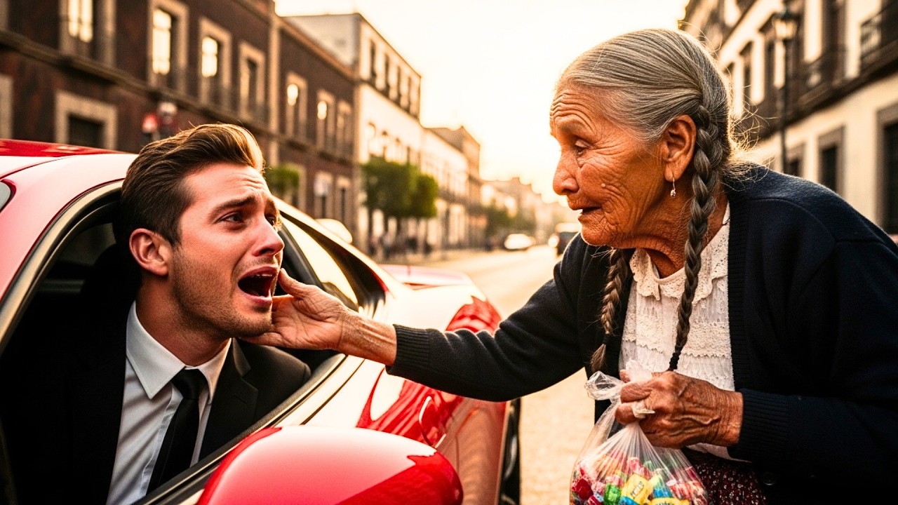 Scène de rue à un carrefour, évoquant une reconnaissance soudaine